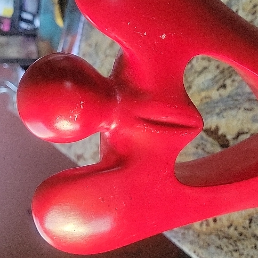 Soapstone red hearted angel - Picture 4 of 12
